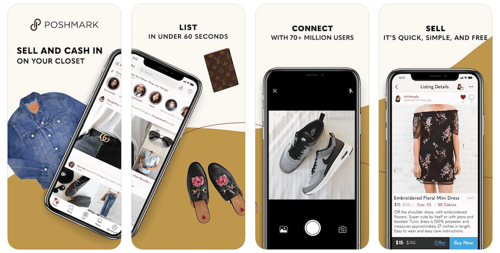 Poshmark app, other similar apps and sites like OfferUp to sell your stuff